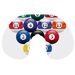 Racked Billiard Pool Balls Travel Neck Pillow by Ket1n9