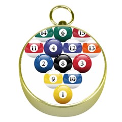 Racked Billiard Pool Balls Gold Compasses by Ket1n9