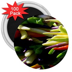 Bright Peppers 3  Magnets (100 Pack) by Ket1n9