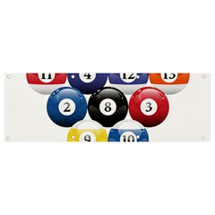 Racked Billiard Pool Balls Banner And Sign 9  X 3  by Ket1n9