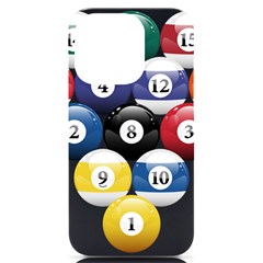 Racked Billiard Pool Balls Iphone 14 Pro Black Uv Print Case by Ket1n9