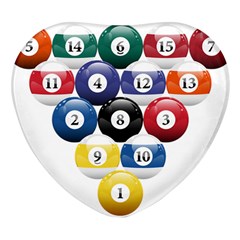 Racked Billiard Pool Balls Heart Glass Fridge Magnet (4 Pack) by Ket1n9