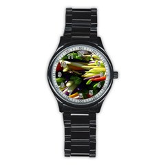 Bright Peppers Stainless Steel Round Watch by Ket1n9