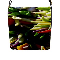 Bright Peppers Flap Closure Messenger Bag (l) by Ket1n9