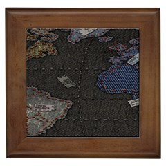 World Map Framed Tile by Ket1n9