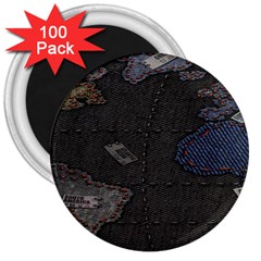 World Map 3  Magnets (100 Pack) by Ket1n9