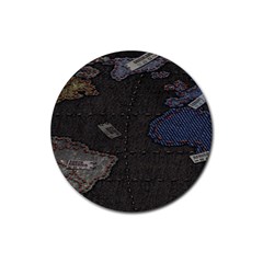 World Map Rubber Round Coaster (4 Pack) by Ket1n9