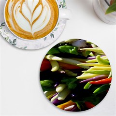 Bright Peppers Uv Print Round Tile Coaster by Ket1n9