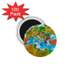 World Map 1 75  Magnets (100 Pack)  by Ket1n9