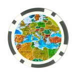 World Map Poker Chip Card Guard Front