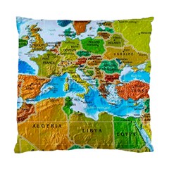 World Map Standard Cushion Case (one Side) by Ket1n9