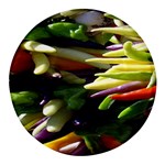 Bright Peppers Round Glass Fridge Magnet (4 pack) Front