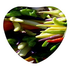 Bright Peppers Heart Glass Fridge Magnet (4 Pack) by Ket1n9