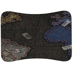 World Map Velour Seat Head Rest Cushion by Ket1n9