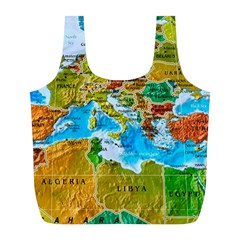 World Map Full Print Recycle Bag (l) by Ket1n9