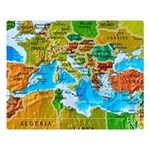 World Map Two Sides Premium Plush Fleece Blanket (Large) Blanket Back