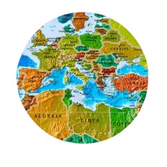 World Map Mini Round Pill Box