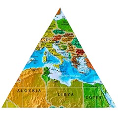 World Map Wooden Puzzle Triangle by Ket1n9