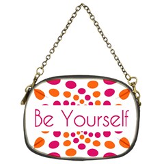 Be Yourself Pink Orange Dots Circular Chain Purse (one Side) by Ket1n9