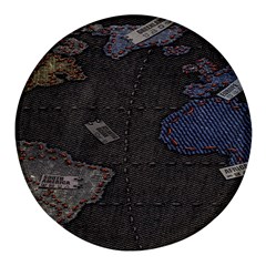 World Map Round Glass Fridge Magnet (4 Pack) by Ket1n9