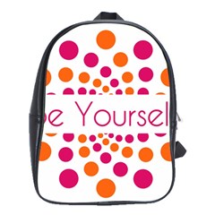 Be Yourself Pink Orange Dots Circular School Bag (large) by Ket1n9