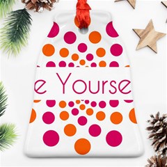 Be Yourself Pink Orange Dots Circular Ornament (bell) by Ket1n9