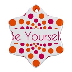 Be Yourself Pink Orange Dots Circular Snowflake Ornament (two Sides) by Ket1n9