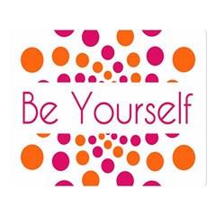 Be Yourself Pink Orange Dots Circular Two Sides Premium Plush Fleece Blanket (large) by Ket1n9