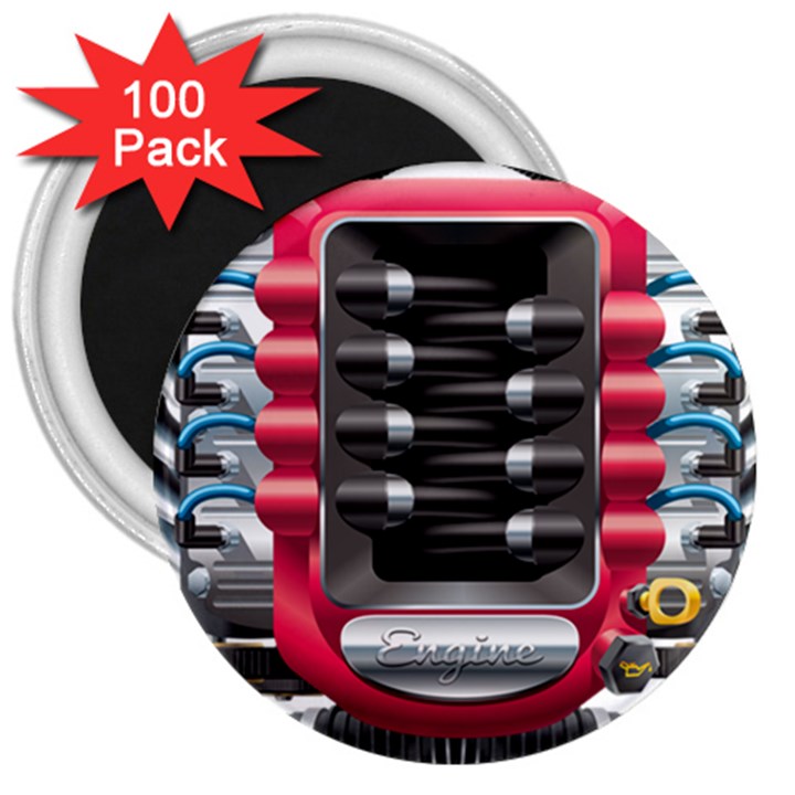 Car Engine 3  Magnets (100 pack)