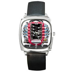 Car Engine Square Metal Watch by Ket1n9