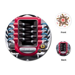 Car Engine Playing Cards Single Design (round)