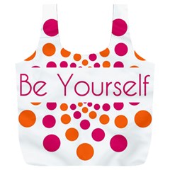 Be Yourself Pink Orange Dots Circular Full Print Recycle Bag (xxxl)