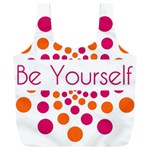 Be Yourself Pink Orange Dots Circular Full Print Recycle Bag (XXXL) Front