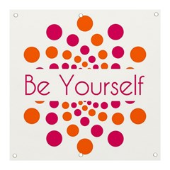 Be Yourself Pink Orange Dots Circular Banner And Sign 3  X 3  by Ket1n9