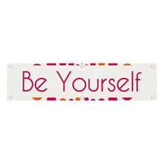 Be Yourself Pink Orange Dots Circular Banner And Sign 4  X 1  by Ket1n9