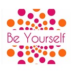 Be Yourself Pink Orange Dots Circular Premium Plush Fleece Blanket (Medium) 60 x50  Blanket Front