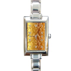 Golden Pattern Vintage Gradient Vector Rectangle Italian Charm Watch by Ket1n9