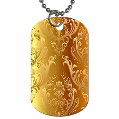 Golden Pattern Vintage Gradient Vector Dog Tag (one Side) by Ket1n9