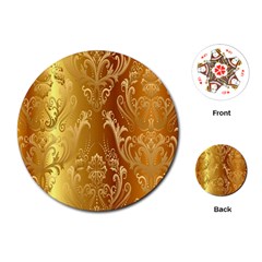 Golden Pattern Vintage Gradient Vector Playing Cards Single Design (round) by Ket1n9