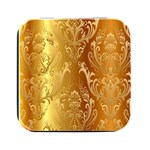 Golden Pattern Vintage Gradient Vector Square Metal Box (Black) Front