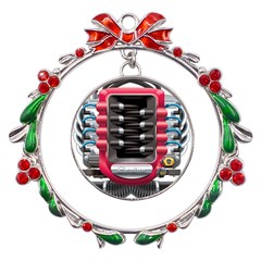 Car Engine Metal X mas Wreath Ribbon Ornament by Ket1n9