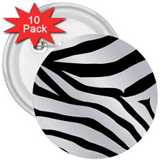 White Tiger Skin 3  Buttons (10 Pack)  by Ket1n9