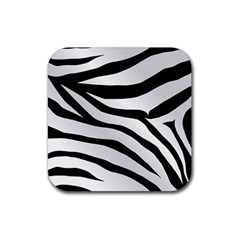 White Tiger Skin Rubber Coaster (square) by Ket1n9