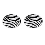 White Tiger Skin Cufflinks (Oval) Front(Pair)