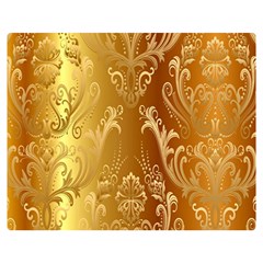 Golden Pattern Vintage Gradient Vector Premium Plush Fleece Blanket (medium) by Ket1n9