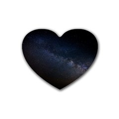 Cosmos-dark-hd-wallpaper-milky-way Rubber Coaster (heart) by Ket1n9