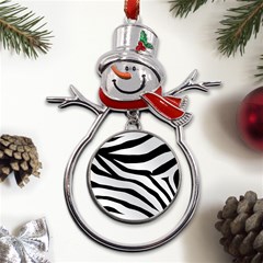 White Tiger Skin Metal Snowman Ornament by Ket1n9