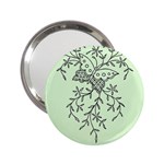 Illustration Of Butterflies And Flowers Ornament On Green Background 2.25  Handbag Mirrors Front