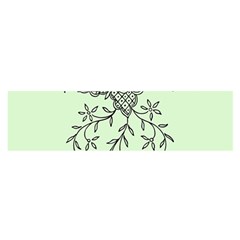 Illustration Of Butterflies And Flowers Ornament On Green Background Oblong Satin Scarf (16  X 60 ) by Ket1n9