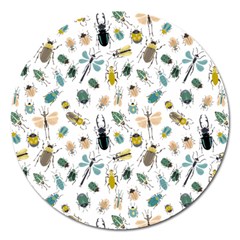 Insect Animal Pattern Magnet 5  (round) by Ket1n9